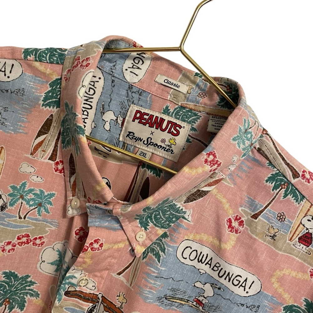 Peanuts X Reyn Spooner Cotton Classic Button-Down Shirt Size 2XL - Picture 3 of 8
